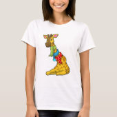 Giraffe met Scarf T-shirt (Voorkant)