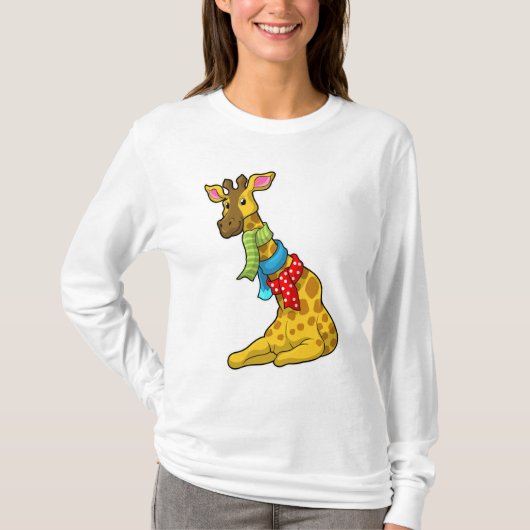 Giraffe met Scarf T-shirt (Voorkant)