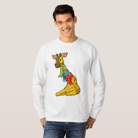 Giraffe met Scarf T-shirt (Voorkant volledig)