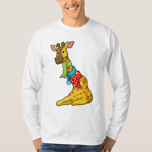 Giraffe met Scarf T-shirt (Voorkant)