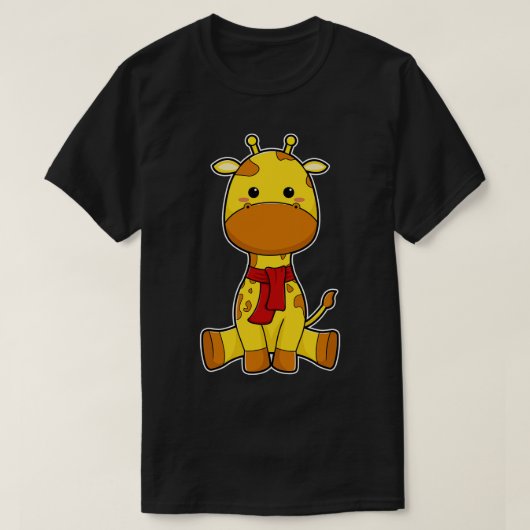 Giraffe met sjaal 3 t-shirt (Design voorkant)