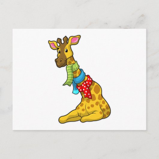 Giraffe met Sjaal Briefkaart (Voorkant)