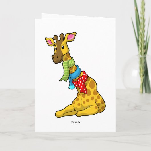Giraffe met sjaal kaart (Achterkant)