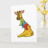 Giraffe met sjaal kaart (Gele Bloem)
