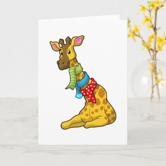 Giraffe met sjaal kaart (Gele Bloem)