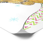 Giraffe met sjaal Schattigee winter Dierenkunst Kw Poster (Hoek)