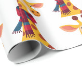 Giraffe met sjaalontwerp, koude giraffe-afdruk cadeaupapier (Rol Hoek)