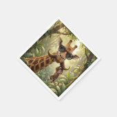 Giraffe Met Snorhaar en Aap Servet (Hoek)
