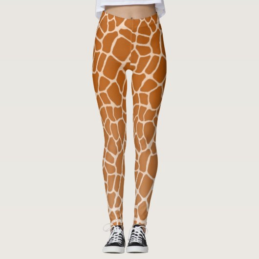 Giraffe met spotprent voor realisic Wild Animal Pr Leggings (Voorkant)