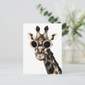 Giraffe met Steampunk zonnebrillen Briefkaart (Staand voorkant)