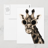 Giraffe met Steampunk zonnebrillen Briefkaart (Voorkant / Achterkant)