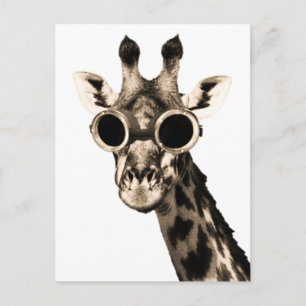 Giraffe met Steampunk zonnebrillen Briefkaart