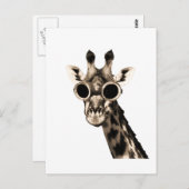 Giraffe met Steampunk zonnebrillen Briefkaart (Voorkant / Achterkant)