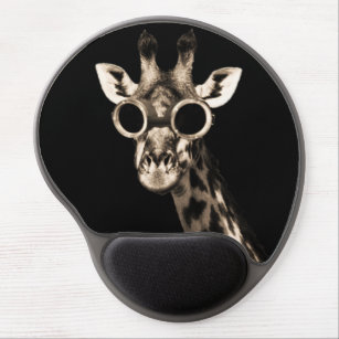 Giraffe met Steampunk zonnebrillen Gel Muismat