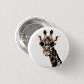 Giraffe met Steampunk zonnebrillen Ronde Button 3,2 Cm (Voorkant /achterkant)