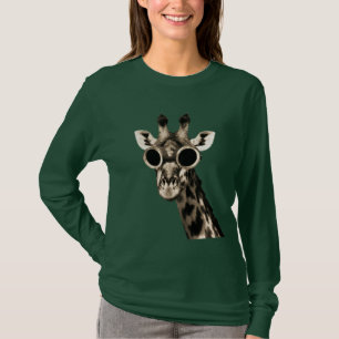Giraffe met Steampunk zonnebrillen T-shirt