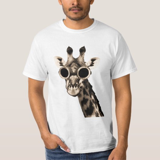 Giraffe met Steampunk zonnebrillen T-shirt (Voorkant)