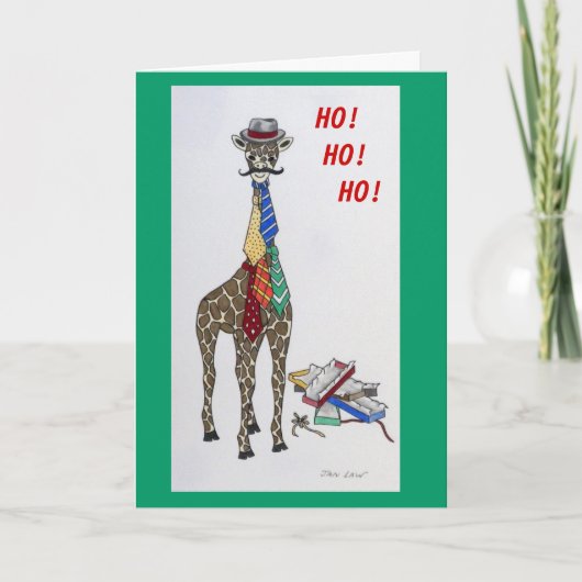 Giraffe met Stropdassen Feestdagen Kaart (Voorkant)
