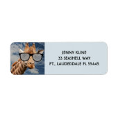 GIRAFFE MET SUNGLASSES Return Address Label (Voorkant)