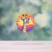 Giraffe met Sunset Safari Vibes Art Acryl Bord (Neutraal)