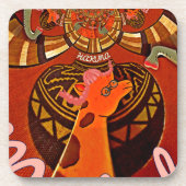 Giraffe met twee ponytails kunst bier onderzetter (Voorkant)