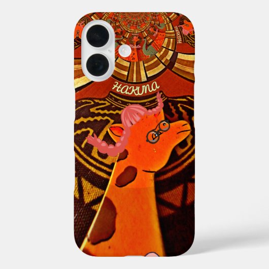 Giraffe met twee ponytails kunst Case-Mate iPhone case (Achterkant)