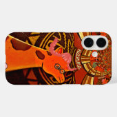 Giraffe met twee ponytails kunst Case-Mate iPhone case (Achterkant (horizontaal))