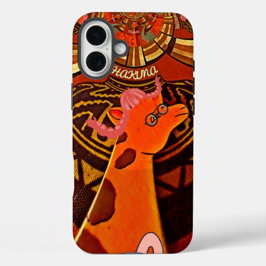 Giraffe met twee ponytails kunst Case-Mate iPhone case (Achterkant)