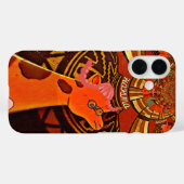 Giraffe met twee ponytails kunst Case-Mate iPhone case (Achterkant (horizontaal))