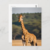 Giraffe met vaste tal briefkaart (Voorkant / Achterkant)