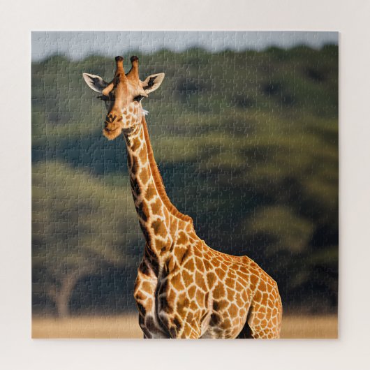 Giraffe met vaste tal legpuzzel (Verticaal)