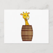 Giraffe met vat briefkaart (Voorkant)