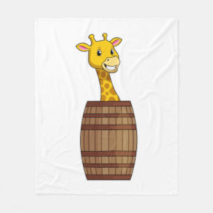 Giraffe met vat fleece deken
