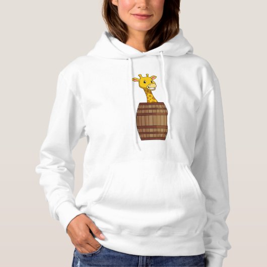 Giraffe met vat hoodie (Voorkant)