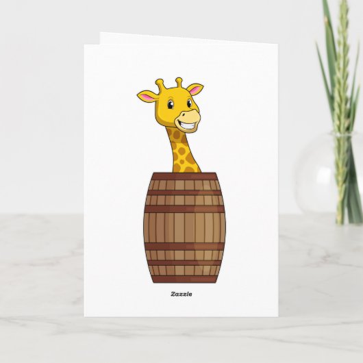 Giraffe met vat kaart (Achterkant)