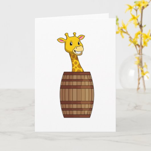 Giraffe met vat kaart (Gele Bloem)