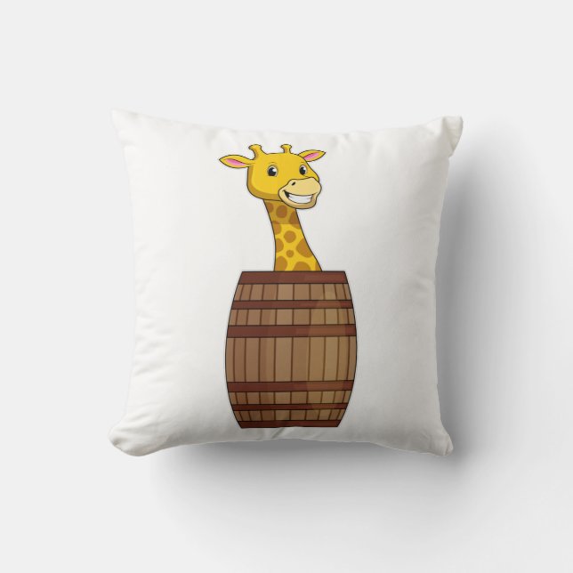 Giraffe met vat kussen (Voorkant)