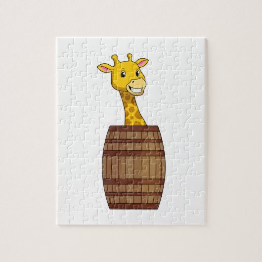 Giraffe met vat legpuzzel (Verticaal)