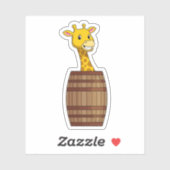Giraffe met vat sticker (Vel)