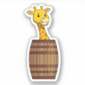 Giraffe met vat sticker (Voorkant)