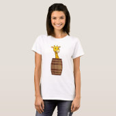Giraffe met vat t-shirt (Voorkant volledig)