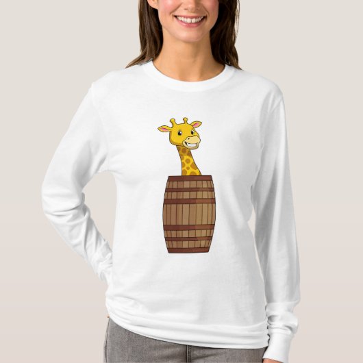 Giraffe met vat t-shirt (Voorkant)