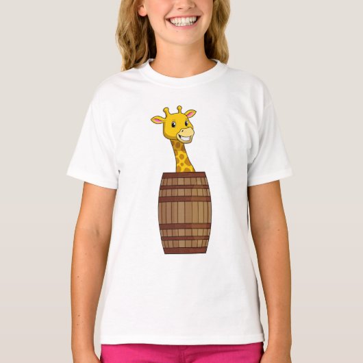 Giraffe met vat t-shirt (Voorkant)