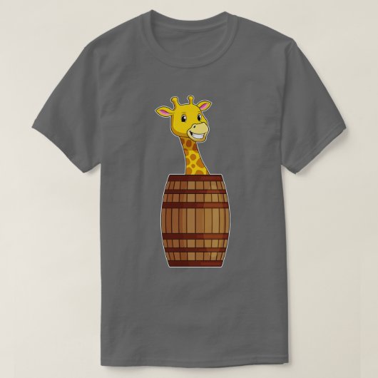 Giraffe met vat t-shirt (Design voorkant)