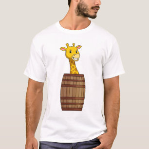 Giraffe met vat t-shirt