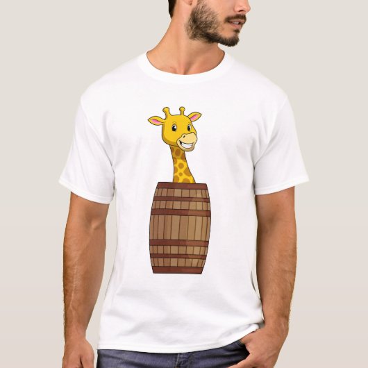 Giraffe met vat t-shirt (Voorkant)