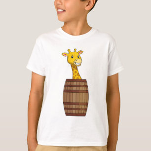 Giraffe met vat t-shirt