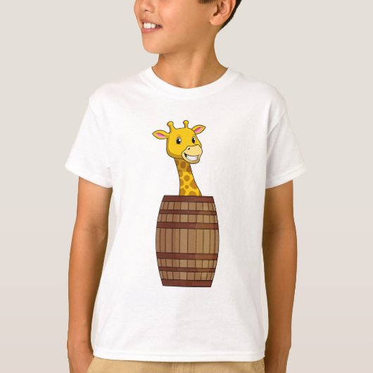 Giraffe met vat t-shirt (Voorkant)