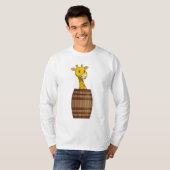 Giraffe met vat t-shirt (Voorkant volledig)