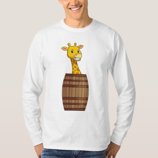 Giraffe met vat t-shirt (Voorkant)
